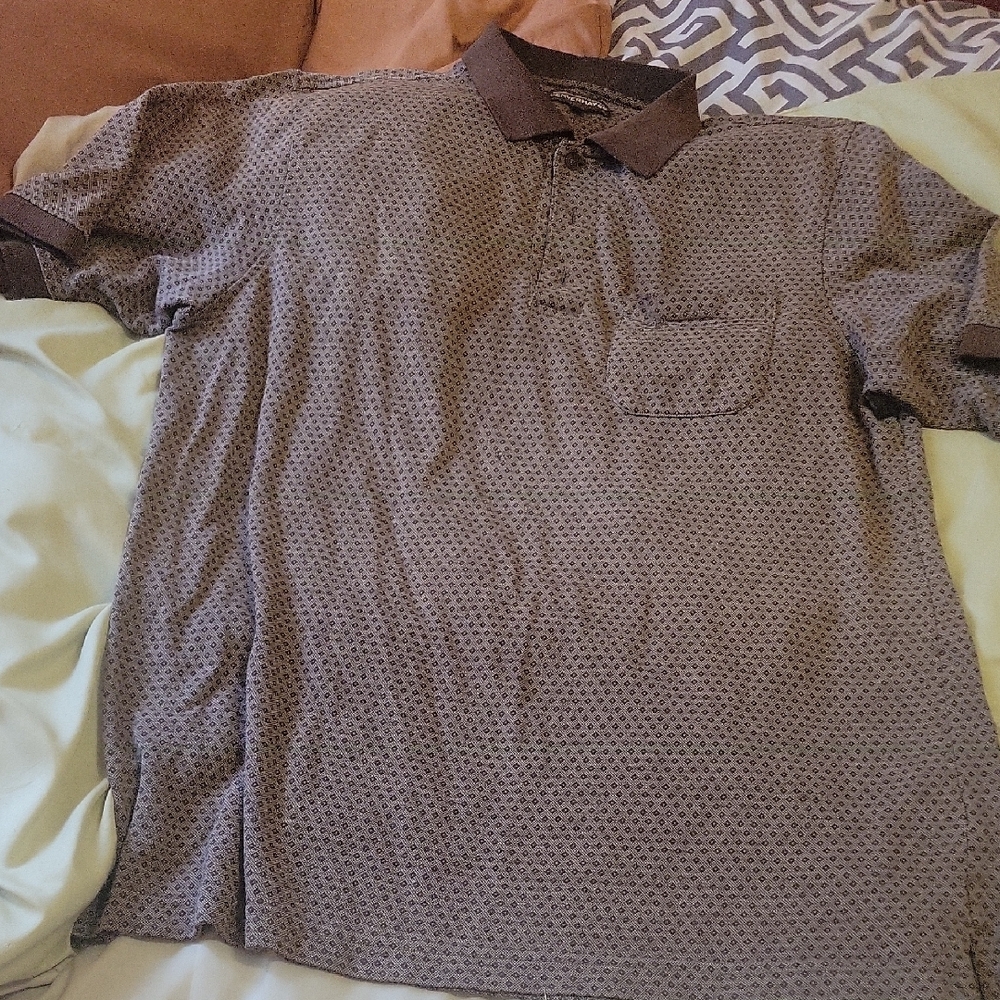 Men's Brown Patterned Polo Shirt